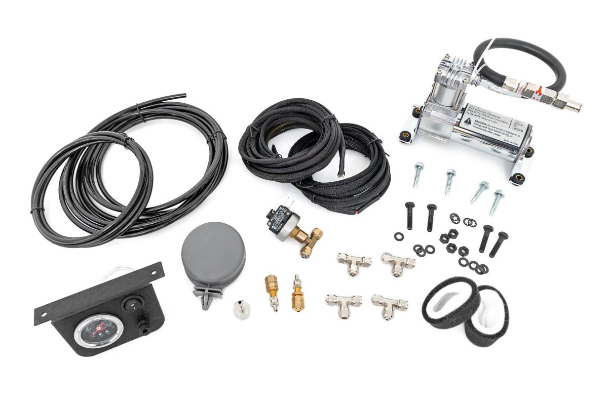 Air Bag Compressor Kit - Rough Country - Onboard w/Gauge